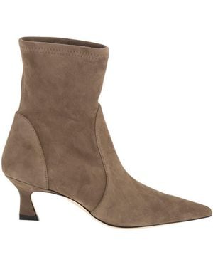 Stuart Weitzman Vinnie Bootie 50 Suede Ankle Boots With 5 Cm Heel - Brown