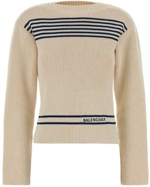 Balenciaga Boatneck Jumper - White