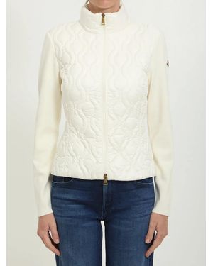 Moncler Wool And Nylon Padded Cardigan - White