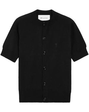 Ami Paris Adc Wool Cardigan - Black