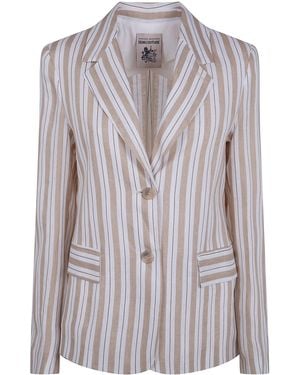 Semicouture Stripe Linen Classic Jacket - Multicolor
