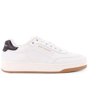 Saint Laurent Sl/61 Leather Low-Top Sneakers - White