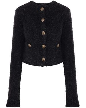Balenciaga Cropped Cardigan - Black