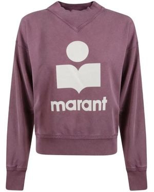 Isabel Marant Logo-Print Long-Sleeve Sweatshirt - Purple