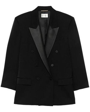 Saint Laurent Grain De Poudre Tuxedo Jacket - Black