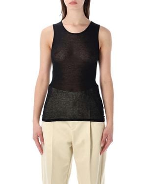 Soeur Isis Sleeveless Sheer Cotton Top - Blue