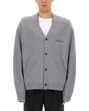 Acne Studios V-Neck Cardigan Knitwear - Gray