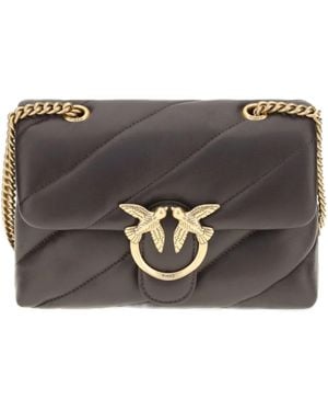 Pinko Love Mini Puff Nappa Leather Bag - Black