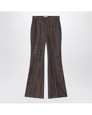 Fendi Rust Wool And Alpaca Pants - Brown