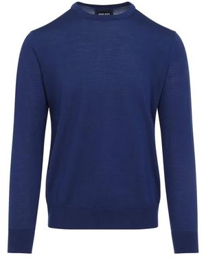 Giorgio Armani Royal Virgin Wool Sweater - Blue
