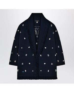Alanui Echoes Of The Bandana Wool Cardigan - Blue