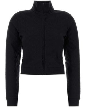 Gucci Gg Jacquard Jersey Jacket With Zip - Blue