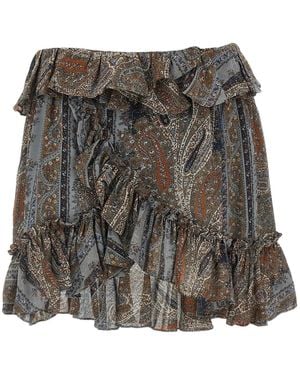 Saint Laurent All Over Print Skirt - Grey