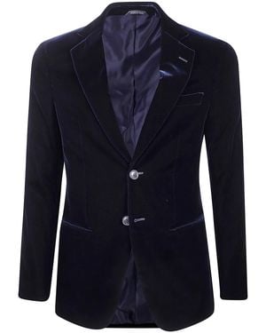 Giorgio Armani "George" Woven Blazer - Blue