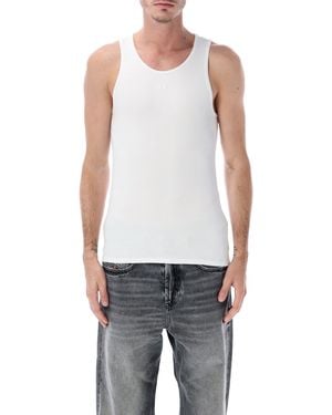 DIESEL Sleeveless Logo Cotton Top - Gray