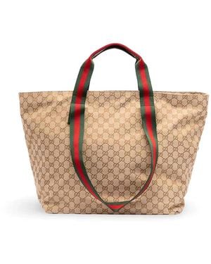 Gucci 'Gg' Canvas Tote Bag - Natural