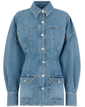 The Attico Denim Mini Dress - Blue