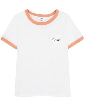 Chloé T-Shirt Con Logo - White