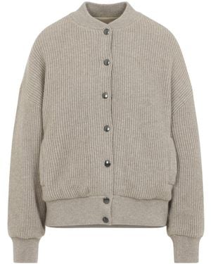 Brunello Cucinelli Cashmere Bomber Jacket - Gray