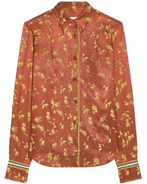 Dries Van Noten Camicia Jacquard Floreale - Orange