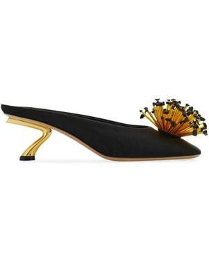 Ferragamo Satin Mules - Black
