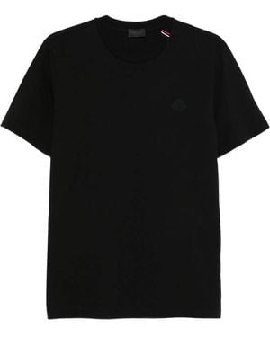 Moncler Cotton Ss T-Shirt Polo - Black