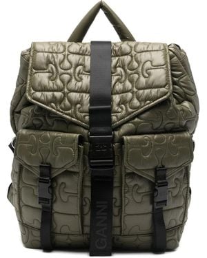 Ganni Quilted Nylon Backpack - Black