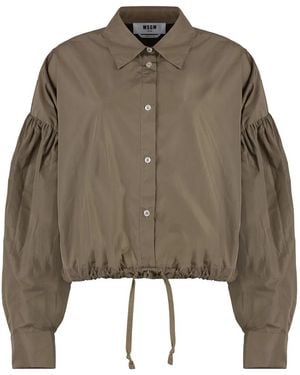 MSGM Taffeta Shirt - Brown