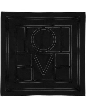 TOTEME Silk Scarf With Embroidery - Black