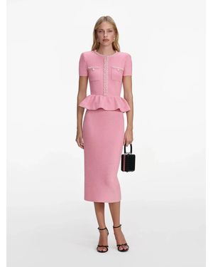 Self-Portrait Organza Lace Midi Dress - Pink