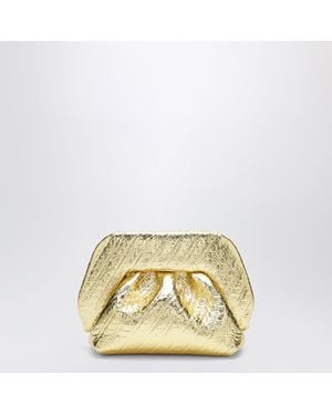 THEMOIRÈ Mini Metallic Faux Leather Ruched Bios Pouch Clutch
