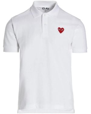 COMME DES GARÇONS PLAY Logo Patch Polo Shirt - White