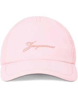 Jacquemus Logo-Embroidered Toggle-Fastening Cap - Pink