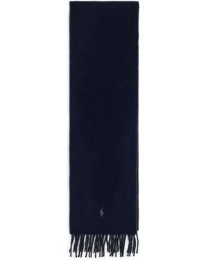Polo Ralph Lauren Scarf With Fringes - Blue