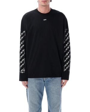 Off-White c/o Virgil Abloh Chain Araldic Arrow Long Sleeved T-Shirt - Black