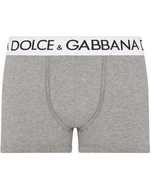 Dolce & Gabbana Boxer Regular Fit Cotton Underwear - Grey