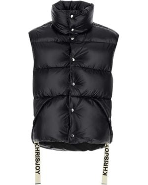 Khrisjoy Nylon Sleeveless Puff Shiny Down Jacket - Black