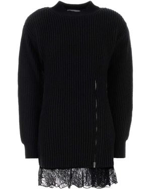 GIUSEPPE DI MORABITO Abito Zip E Pizzo - Black