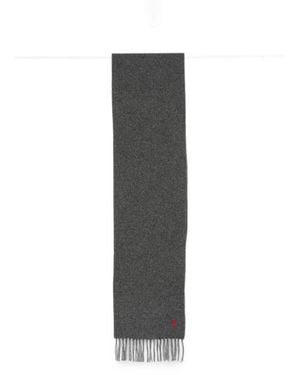 Ami Paris Ami De Coeur Wool Scarf - Gray
