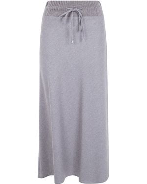 D.exterior Flannel Flared Skirt - Gray