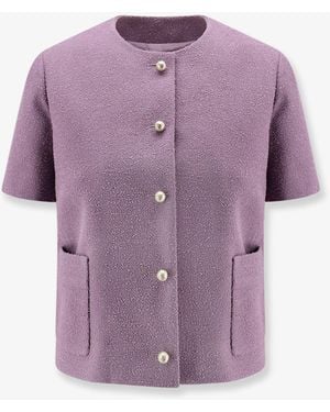 Dior Dior Boucle Virgin Wool Blend Blazer - Purple