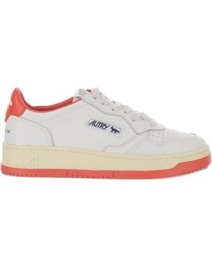 Maison Kitsuné Leather Perforated Trainer - White