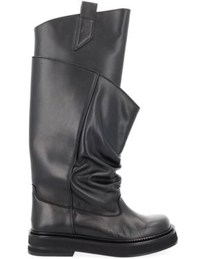 The Attico "New Robin Passeggiata" Combat Boots - Grey