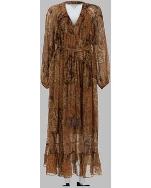 Zimmermann Abito A Pipistrello "Carousel" - Brown