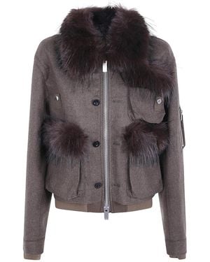 Sacai Wool Melton Blouson - Grey