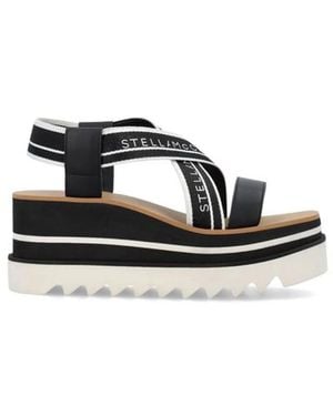 Stella McCartney Two-Tone Fabric Sneak Elyse Sandals - Black