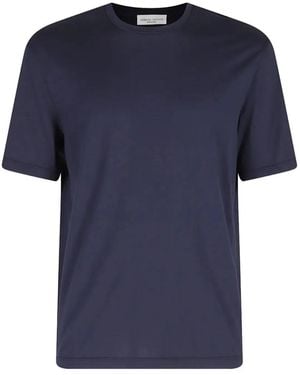 Roberto Collina Striped Knitted Cotton T-Shirt - Blue