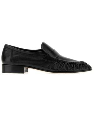 The Row Leather Soft Loafers - Black