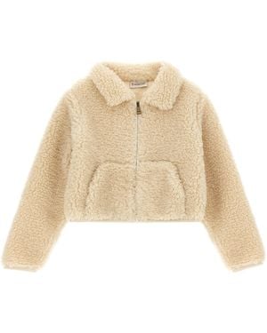 Moncler Enfant Teddy Effect Sweatshirt - Natural
