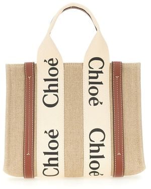 Chloé Small Woody Tote Bag - Natural